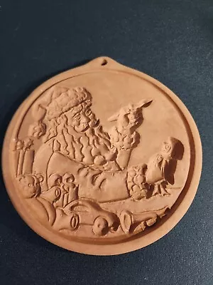 Vintage Cotton Press Terra Cotta Cookie Mold Santa Claus • $20