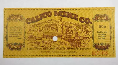 Vintage Knott's Berry Farm Ghost Town Calico Mine Amusement Park Punched Ticket • $9.99