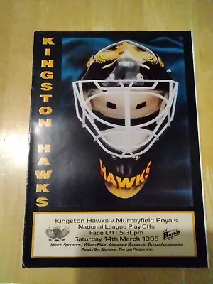 1997/98 Kingston Hawks Hull V Murrayfield Royals Ice Hockey  14/3/98 • £0.99