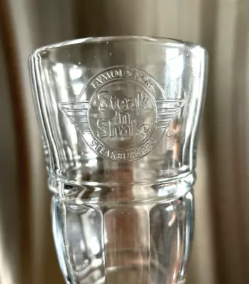 Steak N Shake Milkshake Restaurant Serving Glass 8.25  Embossed Logo 16 Ounces • $15.99