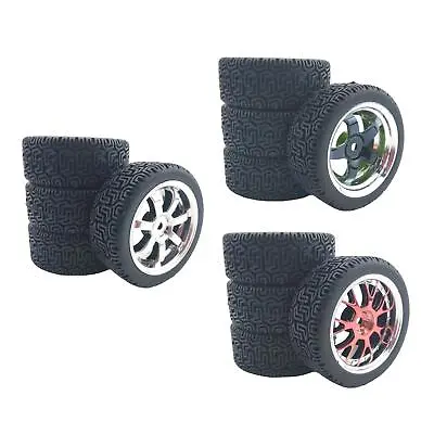 4 Pieces 1/10 1/14 1/18 1/16 Wheels Tires Spare For Wltoys 144001 124018 DIY • £13.66