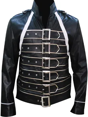 $109.97 • Buy Freddie Mercury Queen Concert Belted Motorcycle Costume Men's Leather Jacket