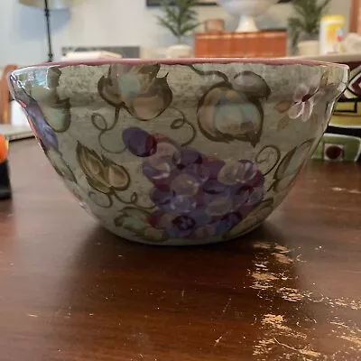 LESAL Ceramics Lisa Lindberg Van Nortwick Large Handpainted Floral Bowl 10” • $35