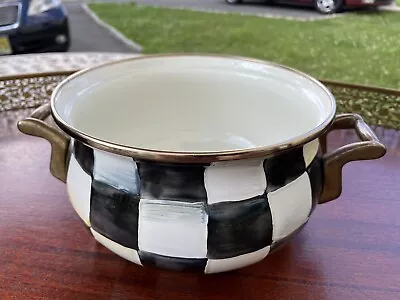 MacKenzie Childs Courtly Check Enamel Pot No Lid • $155