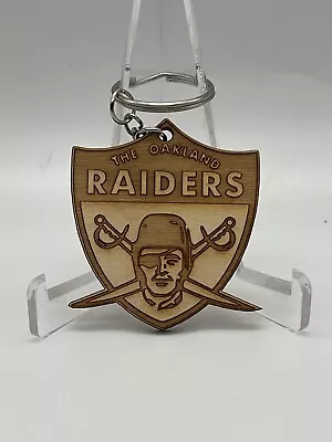 Las Vegas Raiders Oakland LA AFL NFL Wood Laser Engraved & Cut Keychain Logo • $5.50