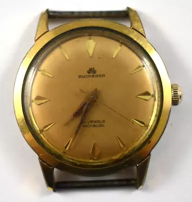 Vintage Swiss Made Bucherer Manual Wind 21 Jewels Wrist Watch READ! Lot.14 • $69.99