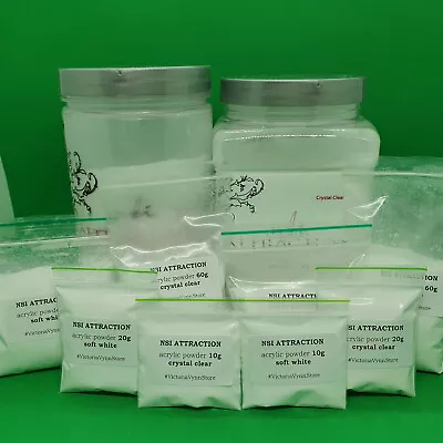 NSI Attraction Acrylic POWDER 30g-120g Size Refill Bags 14 COLORS • £8.49