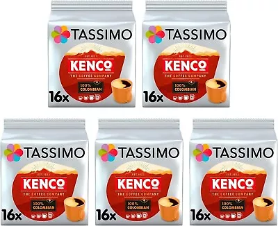 Tassimo Kenco Colombian Coffee Pods X16 Pack Of 5 Total 80 Drinks • £16.40