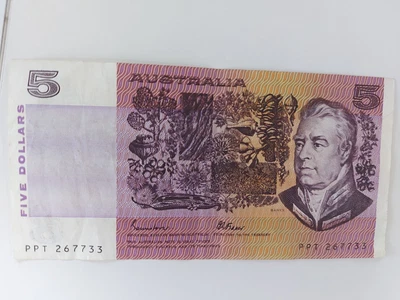 $5 • Buy Old Australian Paper Bank Notes, Notes 5 Dollars