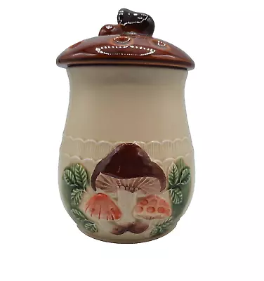 Mushroom Canister Made Japan Granny Core Kitch 7.5 Inch Tall Utensil Holder • $20