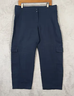 BABETTE Cargo Trousers Womens Medium Blue Wide Leg Cropped • $44.02