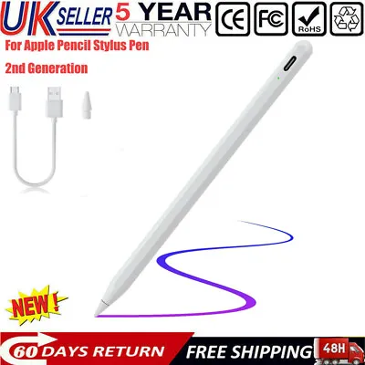 For Apple Pencil Stylus Pen 2nd Generation For IPad/iPad Air/iPad Pro/iPad Mini • £12.99