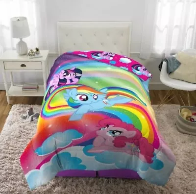 My Little Pony Bedding BNIP - US Comforter Sparkly Rainbow - Duvet Blanket Throw • £45