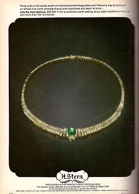 1983 H. Stern Diamond Emerald Jewelry Vintage Print Ad Advertisement 1980s • $7.98