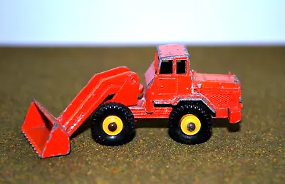 MATCHBOX LESNEY TRACTOR SHOVEL No69 Orange/Red With Yellow Wheel Hubs • £6