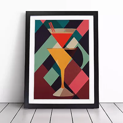 Retro Cocktail Wall Art Print Framed Canvas Picture Poster Decor Living Room • $18.61