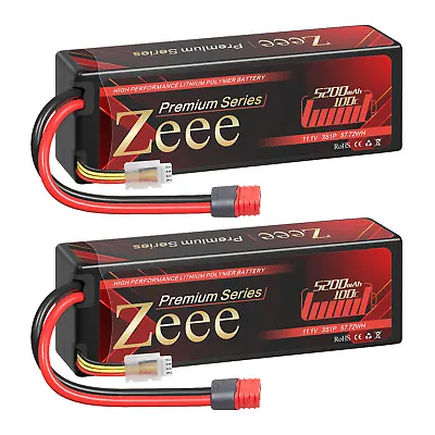 2x Zeee 3S LiPo Battery 5200mAh 100C 11.1V Deans Hardcase For RC Car Truck Boat • $105.99