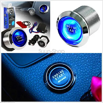 12V Waterproof Car Engine Start Push Button Switch Ignition Starter Blue Lights • $13.59