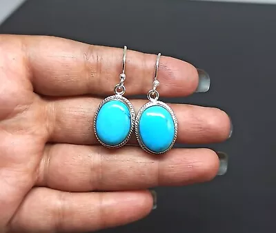 $14.99 • Buy Sleeping Turquoise Gemstone 925 Sterling Silver Earring Handmade Jewelry 1.5 