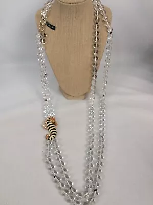 Statement J.Crew Seahorse Enamel Clasp  Glass 2 Strand Gold Tone Necklace • $249.99