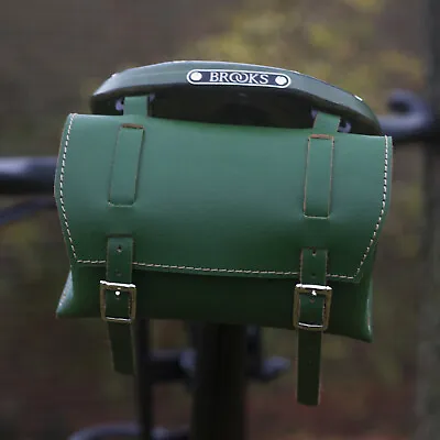 Bike Tool Bag Genuine Leather Vintage Retro Bicycle In GREEN • $32.63