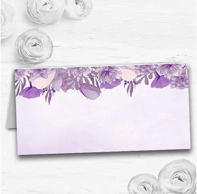 Cadbury Purple & Lilac Watercolour Floral Wedding Table Seating Name Place Cards • £5.56