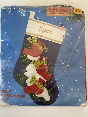 Vintage 1988 Titan Needlecraft Christmas Felt Stocking Kit Cardinals Red Birds • $14.99