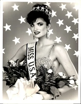 BR22 1988 Original Photo MICHELLLE RENEE ROYER Miss USA Pageant Crown Tiara • $20