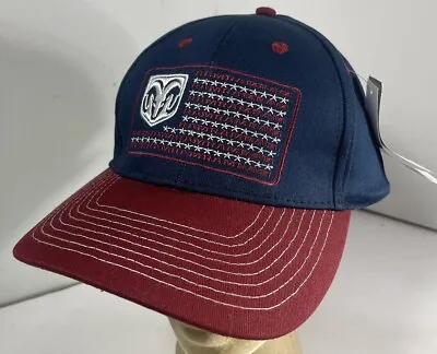 Dodge Ram Patriotic Cap Hat Adjustable Blue Red Hook Loop Stars Stripes US Flag • $17.99