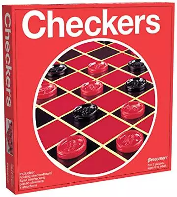 Pressman Checkers -- Classic Game With Folding Board And Interlocking Checkers • $11.29