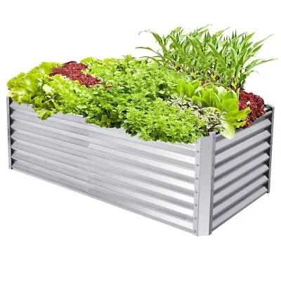 £95.99 • Buy Outdoor Metal Raised Garden Bed Rectangular Elevated Flower Herbs Planter Box 