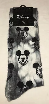 Disney Mickey Mouse Crew Socks Gray White New 2 Pair Mens Womens • $14.99