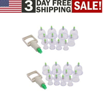 $17.99 • Buy 24 Cups/Set Medical Chinese Body Vacuum Cupping Healthy Suction Therapy Massage