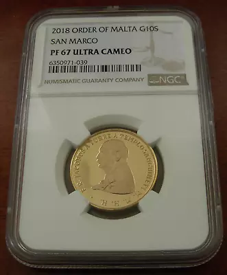 Malta 2018 Gold 10 Scudi NGC PF67UC • $650