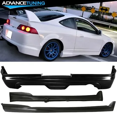 For 05-06 Acura RSX Mugen Style Rear Bumper Lip Spoiler + 2PCS Side Skirt PU • $522.99