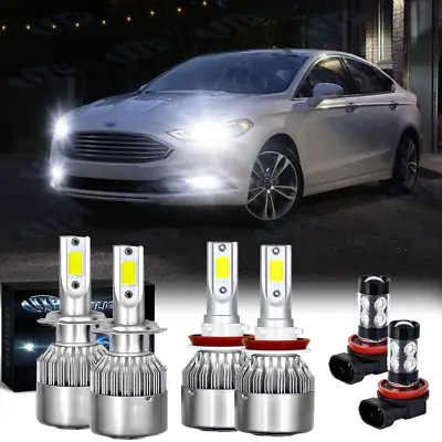 For Ford Fusion 2006-2016 6000K LED Headlights Hi/Lo Beam Fog Light Bulbs Kit 6X • $29.24