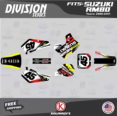 Graphics Decal Kit For Suzuki RM80 (2000-2001) RM 80 Division Series - Red • $54.99