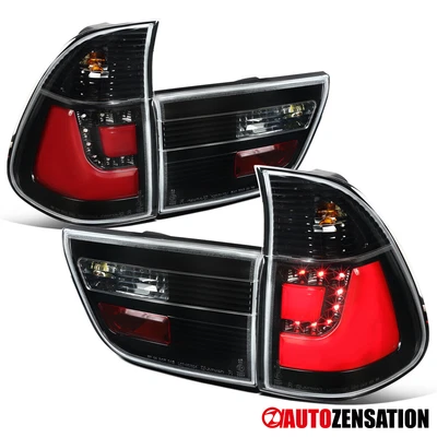 $196.99 • Buy Fit 2000-2006 BMW X5 E53 Slick Black Tail Lights Brake Lamps LED Bar Left+Right