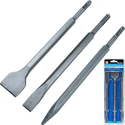 3pc 250mm SDS Plus Drill Chisels Masonry Chisel Bit Set Pointed Flat 20012 • £9.19