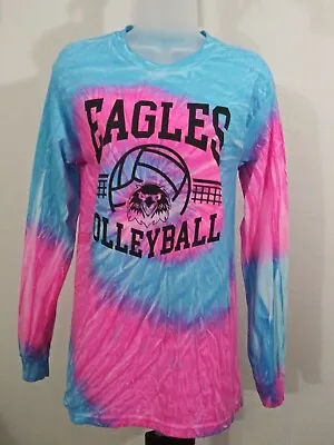 Colortone Sz S Tie Dye Printed ~Eagles Volleyball~ Long Sleeve Crew Neck T-shirt • $10.62
