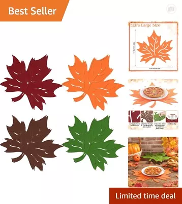 Thanksgiving Harvest Maple Leaf Festive Placemats - Non-Slip - Heat Resistant • $37.99