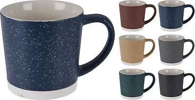 6 Large Chunky 370ml Stoneware Coffee Mugs Latte Mocha Cappuccino Tea Cups   • £25.99