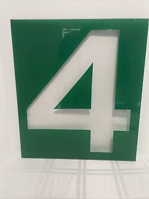 Vintage Acrylic Chevron Service Station Gas Price Number “ 4 “   15” X 17” Green • $20