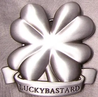 Pewter Belt Buckle Lucky Bastard NEW • $19.99