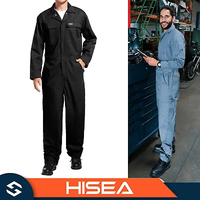 HISEA Men Long Sleeve Coverall Workwear Jumpsuit Mechanic Protective Boilersuit • $44.99