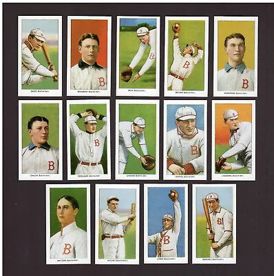 1909-1911 BOSTON BRAVES~DOVES T206 CCC Complete Team REPRINT Set ~ ALL 14 Cards • $9.95