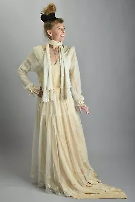 Edwardian Wedding Dress. Lace And Relic Silk. Ref SOS • £8.50