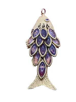 Vintage Articulated Purple 3 1/2” - Scales Move Gold Tone • $23.50