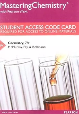 Mastering Chemistry With Pearson EText Access Code Card Chemistry 7th McMurry • $35