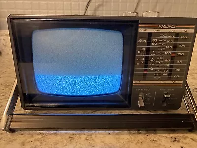 Magnavox 1985 Portable Black & White TV/Radio Vintage Model BF3909BK01 TESTED • $50